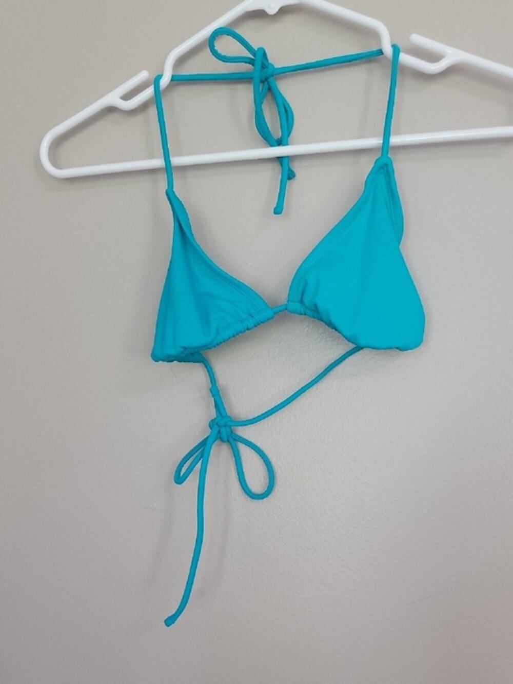 OP Turquoise String Triangle Bikini Swimsuit Top Size M (7/9)
